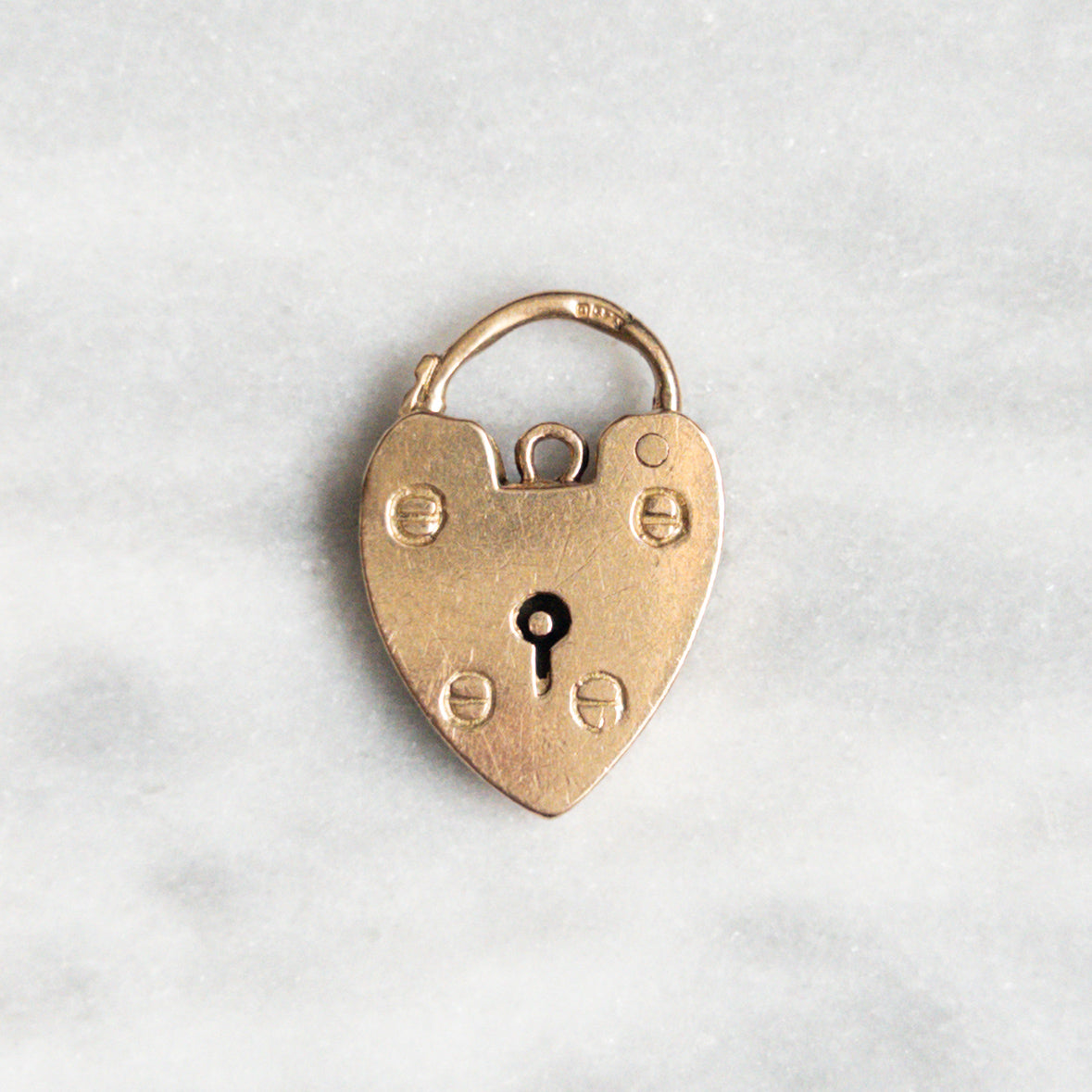 Vintage 9K Yellow Gold Large Heart Padlock Locket