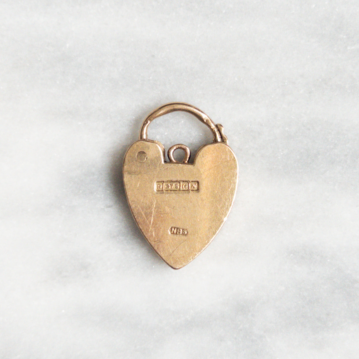 Vintage 9K Yellow Gold Large Heart Padlock Locket