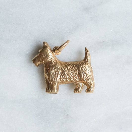 9K Rose Gold Scottish Terrier Charm