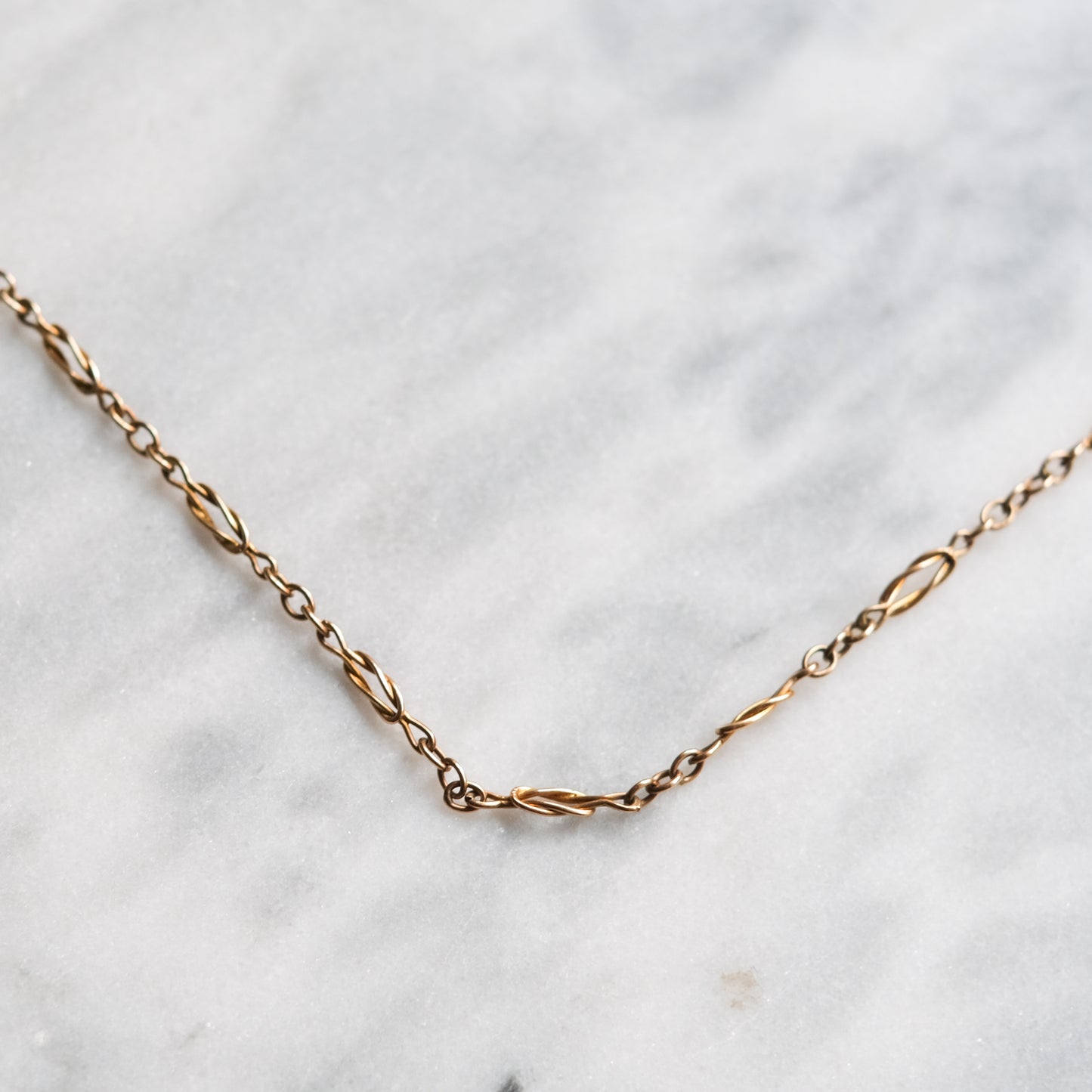 Victorian 9K Rose Gold Fancy Link Chain