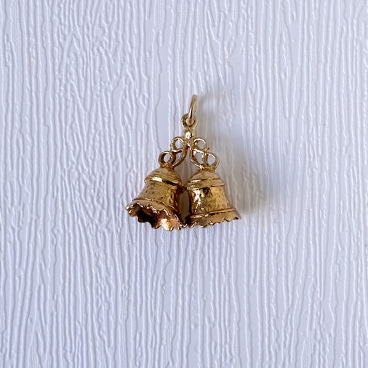 9K Rose Gold Wedding Bells Charm